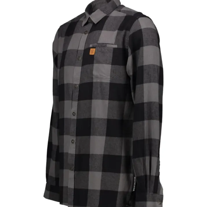 Westborn skovmandsskjorte, mørkegrå/sort, str. 2XL