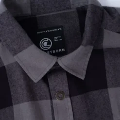 Westborn skovmandsskjorte, mørkegrå/sort, str. 2XL
