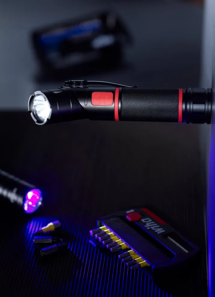 Wiha lommelygte med LED, laser og UV-lys