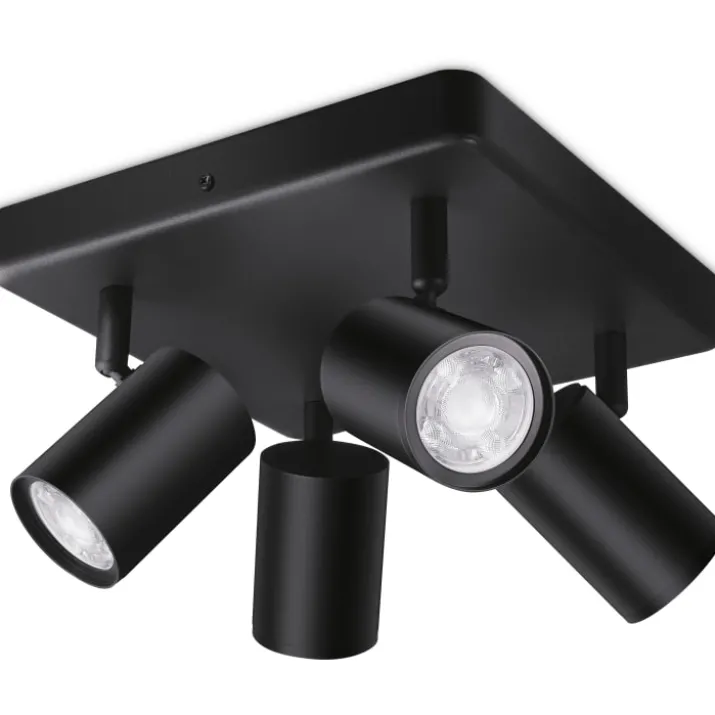 Wiz Imageo rund spotlampe, farveskift + hvid, sort